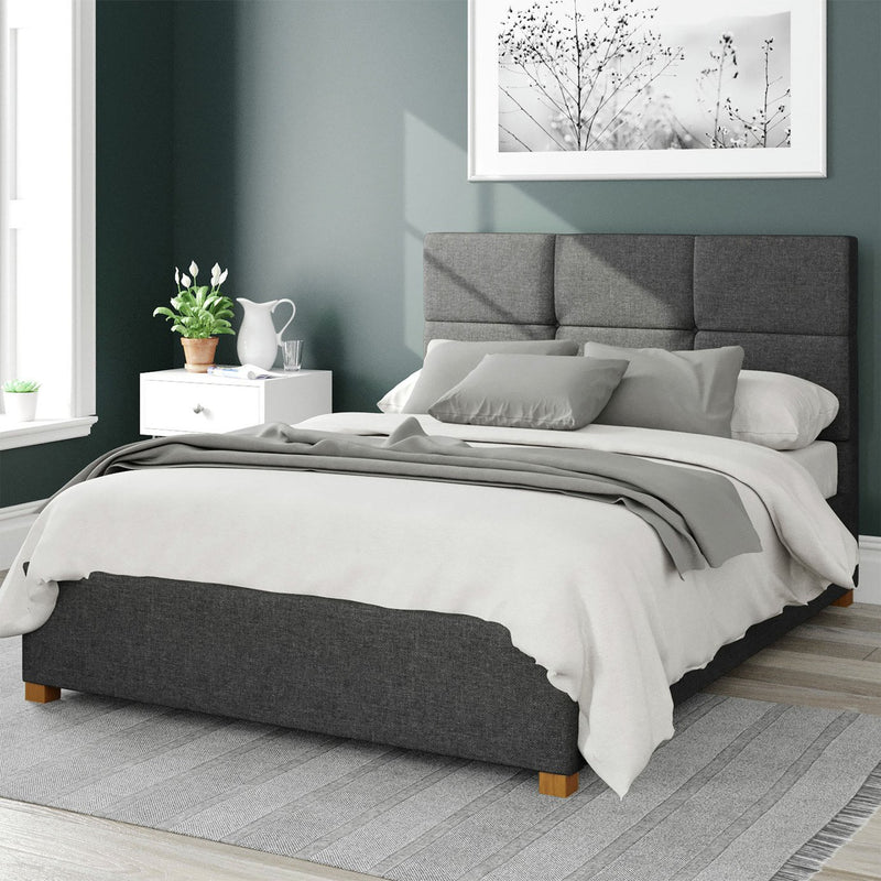Aspire charcoal double ottoman bedframe - British product