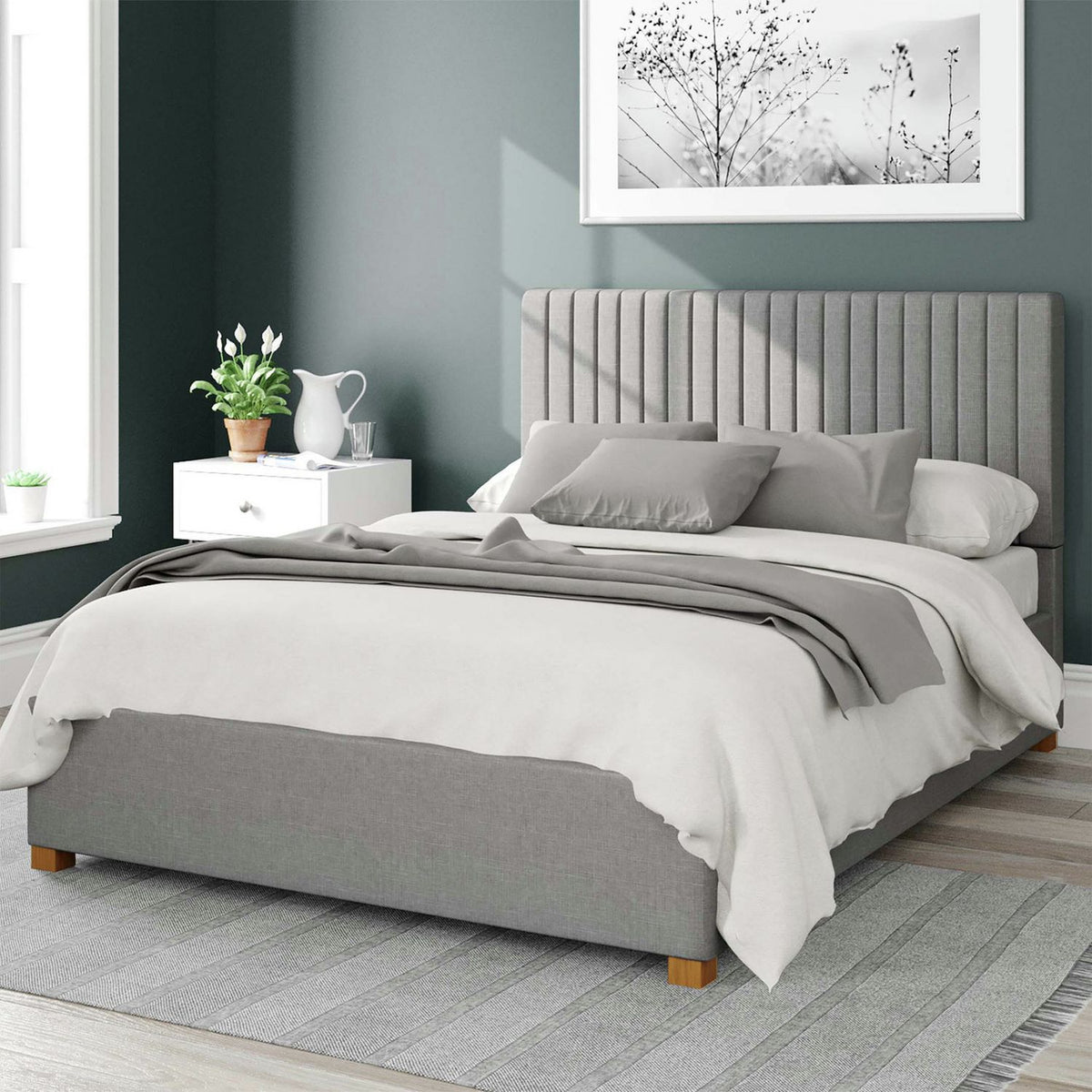 Aspire Ottoman Bed Frame Grey Kingsize - British product