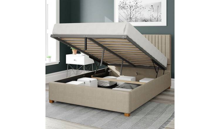 Aspire double ottoman bedframe in cream - British product