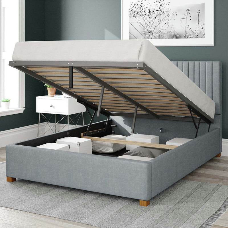 Aspire Grant Double Ottoman Bedframe Sky Blue - British product