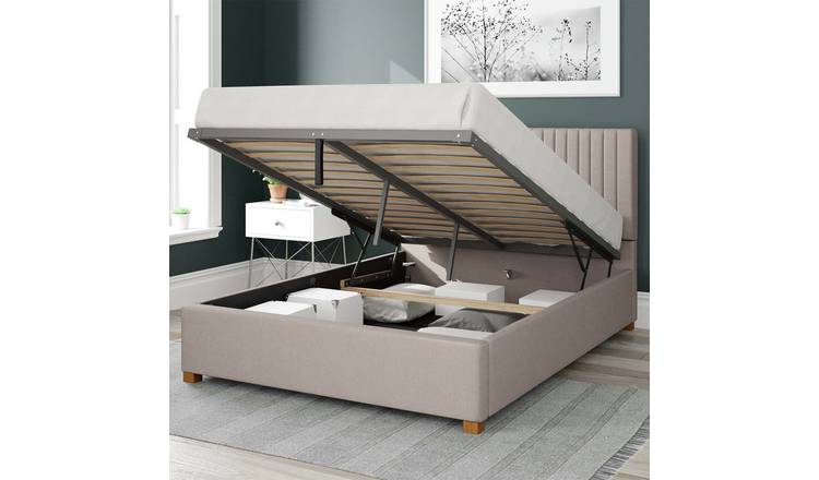 Aspire Superking Ottoman Bedframe in Off White - British product