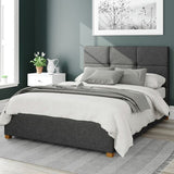 Aspire Caine twill kingsize ottoman bedframe in charcoal - British product