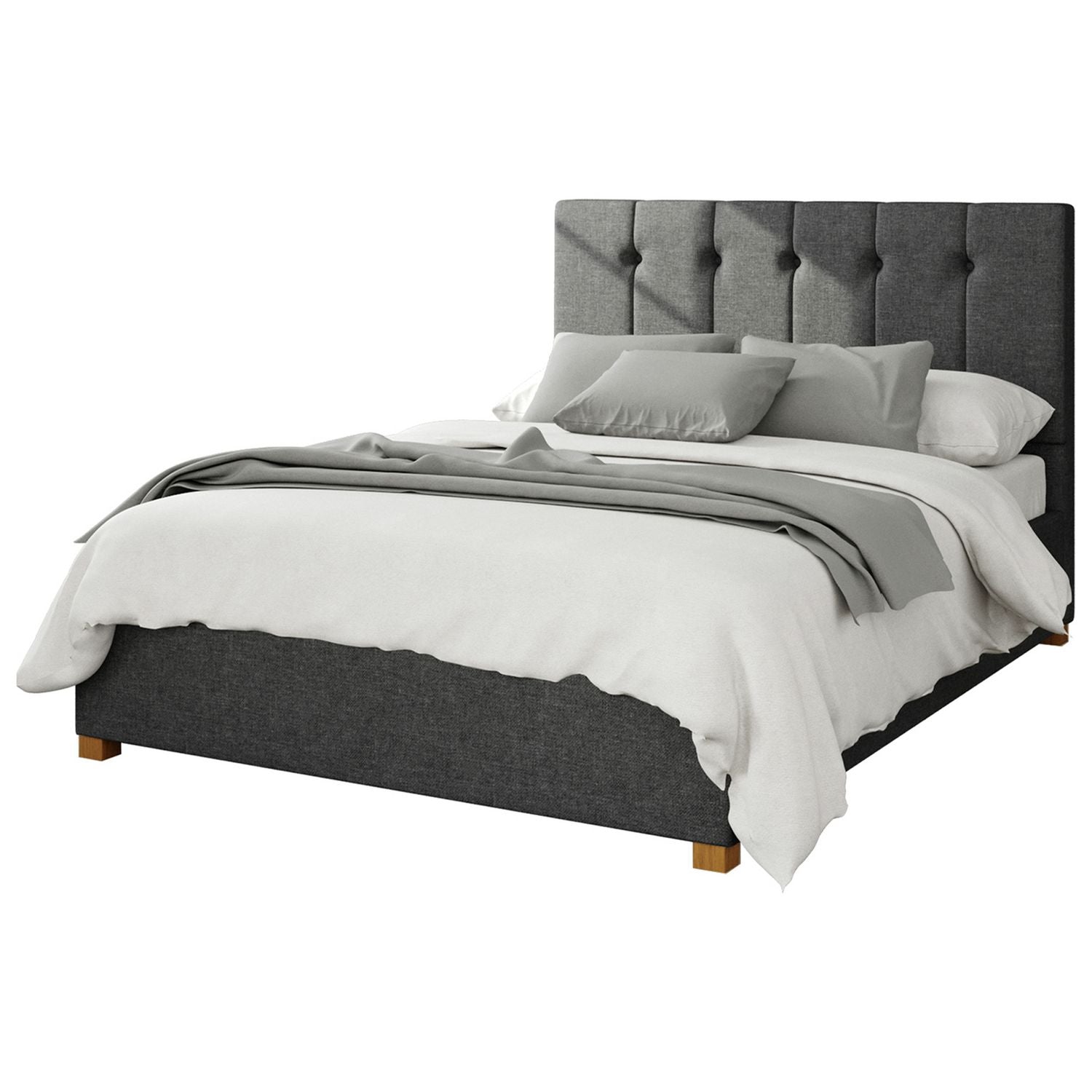 Aspire Hepburn Twill Ottoman Bedframe Kingsize Natural