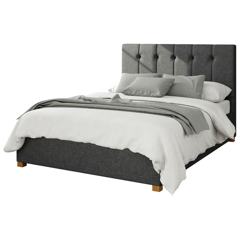 Aspire Hepburn Twill Ottoman Bedframe Kingsize Natural