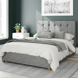 Aspire Hepburn Twill Grey Ottoman Bedframe Kingsize - British product