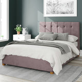 Aspire Hepburn Velvet Superking Ottoman Bedframe Blush - British product