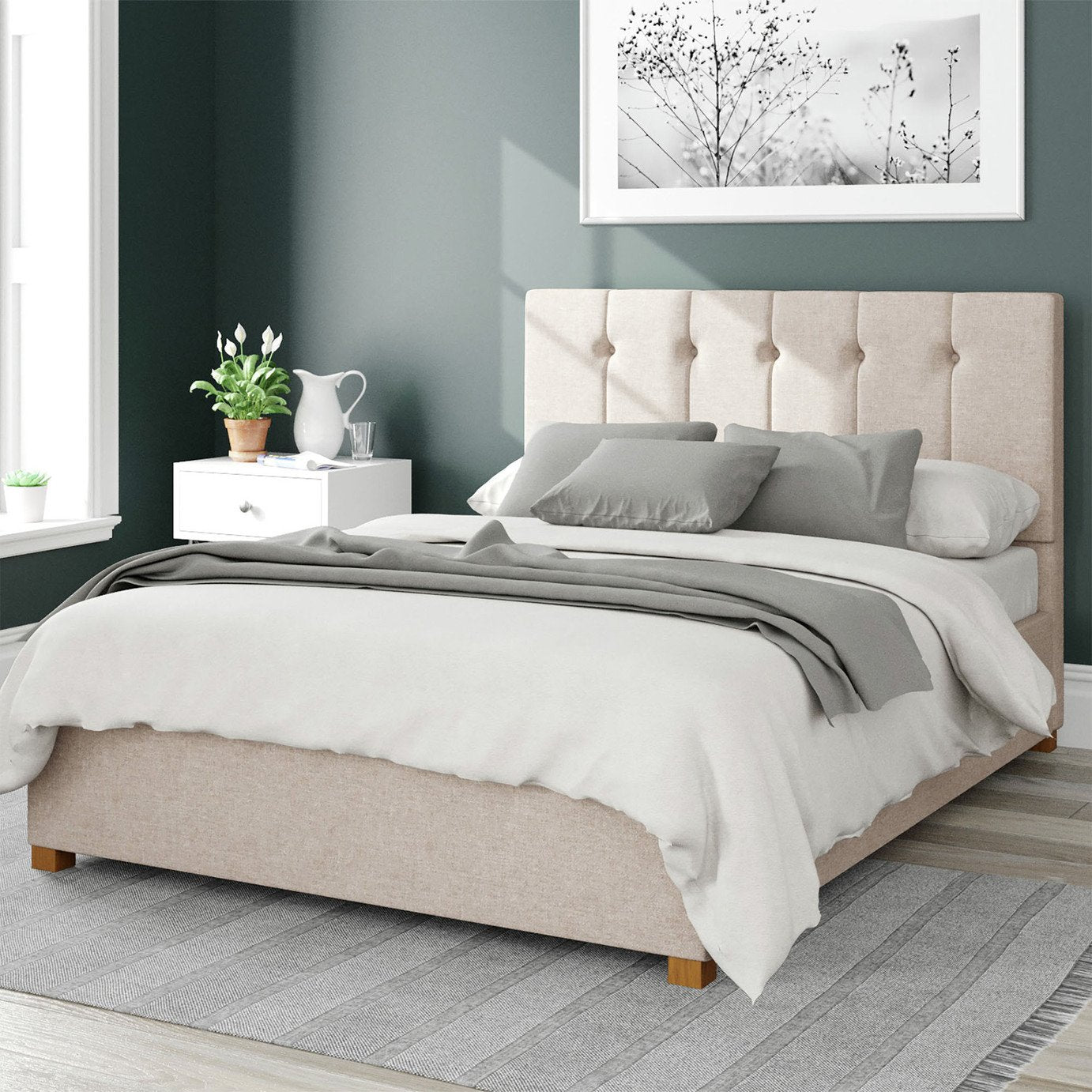 Aspire Superking Ottoman bedframe in Natural - British product