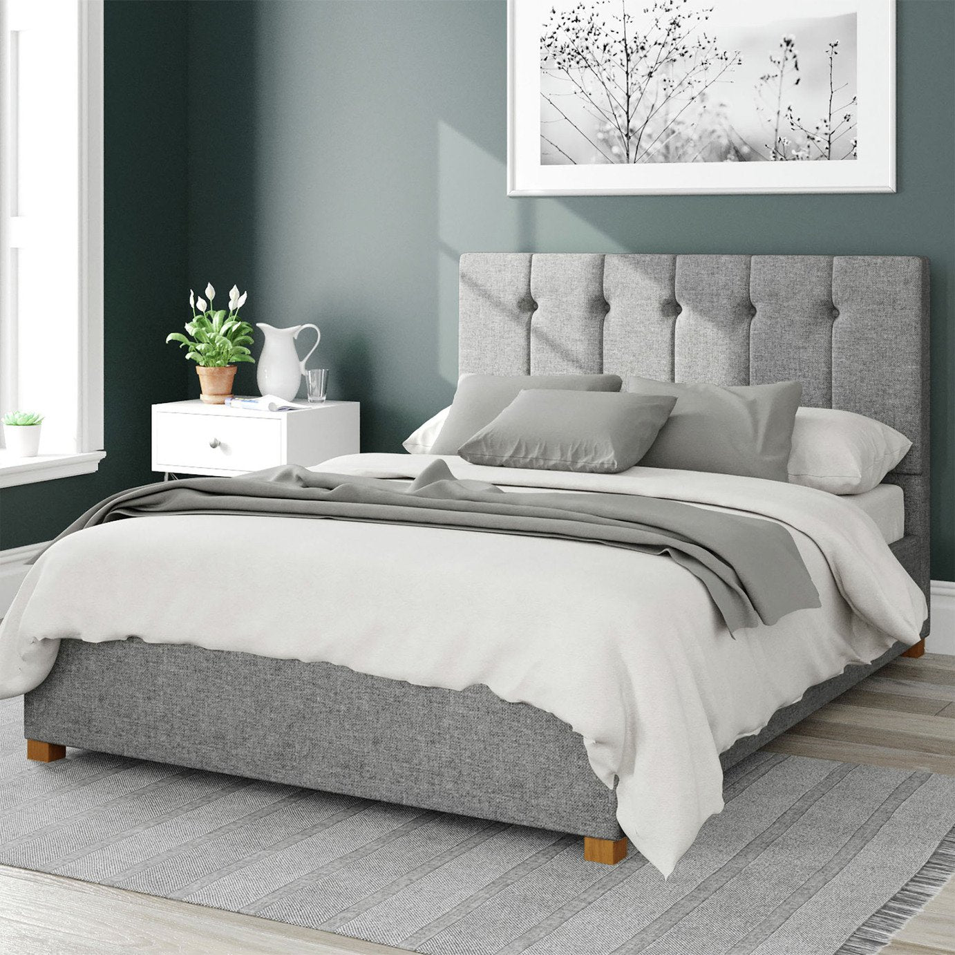 Aspire Double Ottoman Bedframe in Grey - British product