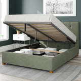 Aspire Hepburn Velvet Kingsize Ottoman Bedframe in Duck Egg - British product