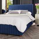 LLB Estella Velvet Small Double Ottoman Bedframe in Navy, UK version