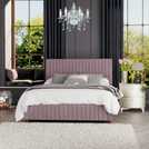 LLB Estella velvet superking ottoman bedframe in blush, UK version