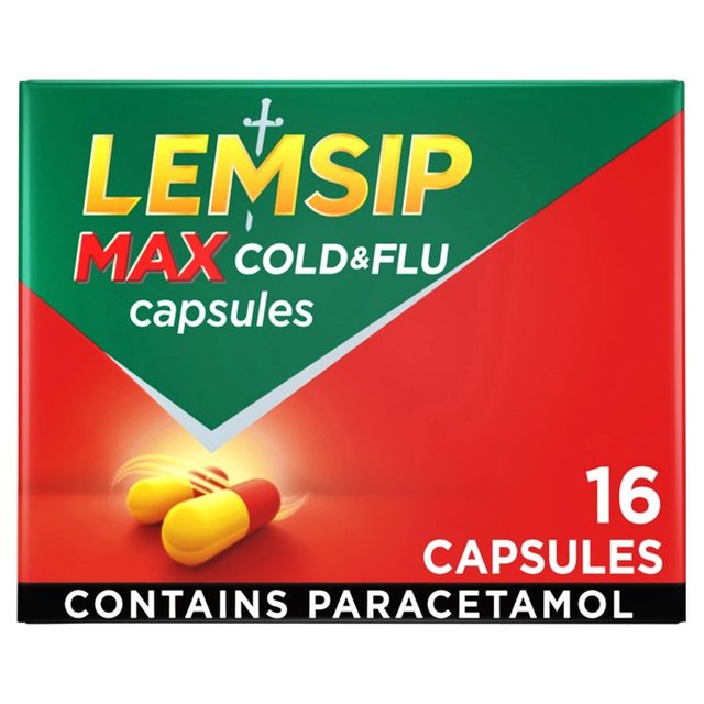 Lemsip Max Cold & Flu Capsules Paracetamol   16 per pack GOODS M&S   