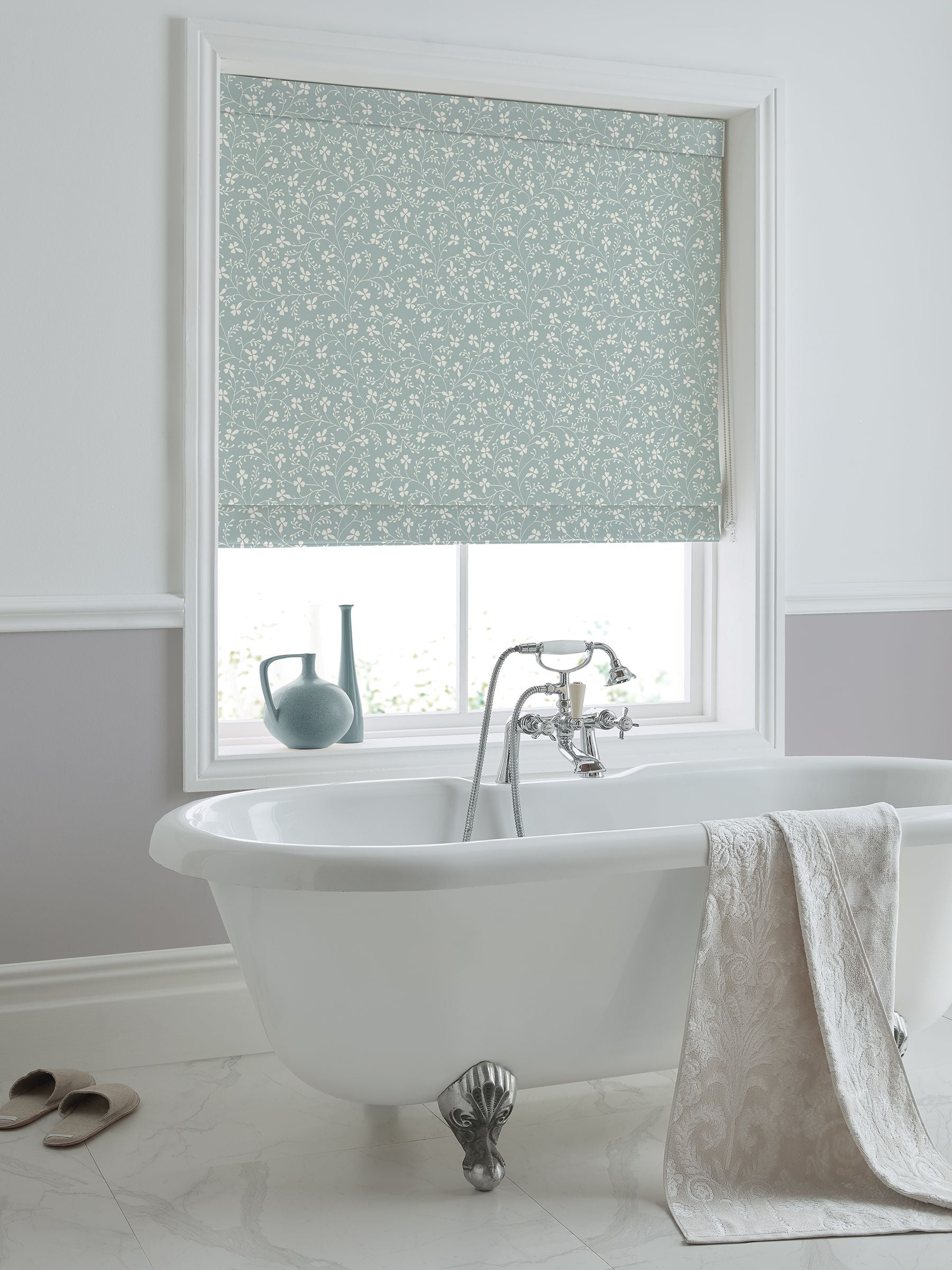 Laura Ashley Campion roman blind duck egg 100% cotton (British brand)