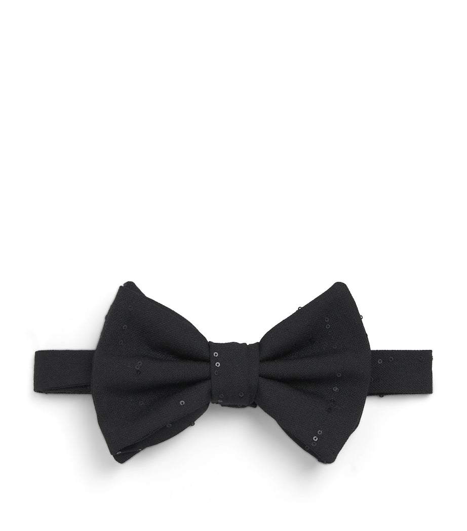 Giorgio Armani large sequin pre-tied bowtie - British product