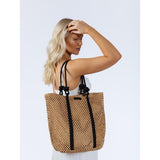 SVNX large beach tote bag beige with knot detail (British brand)