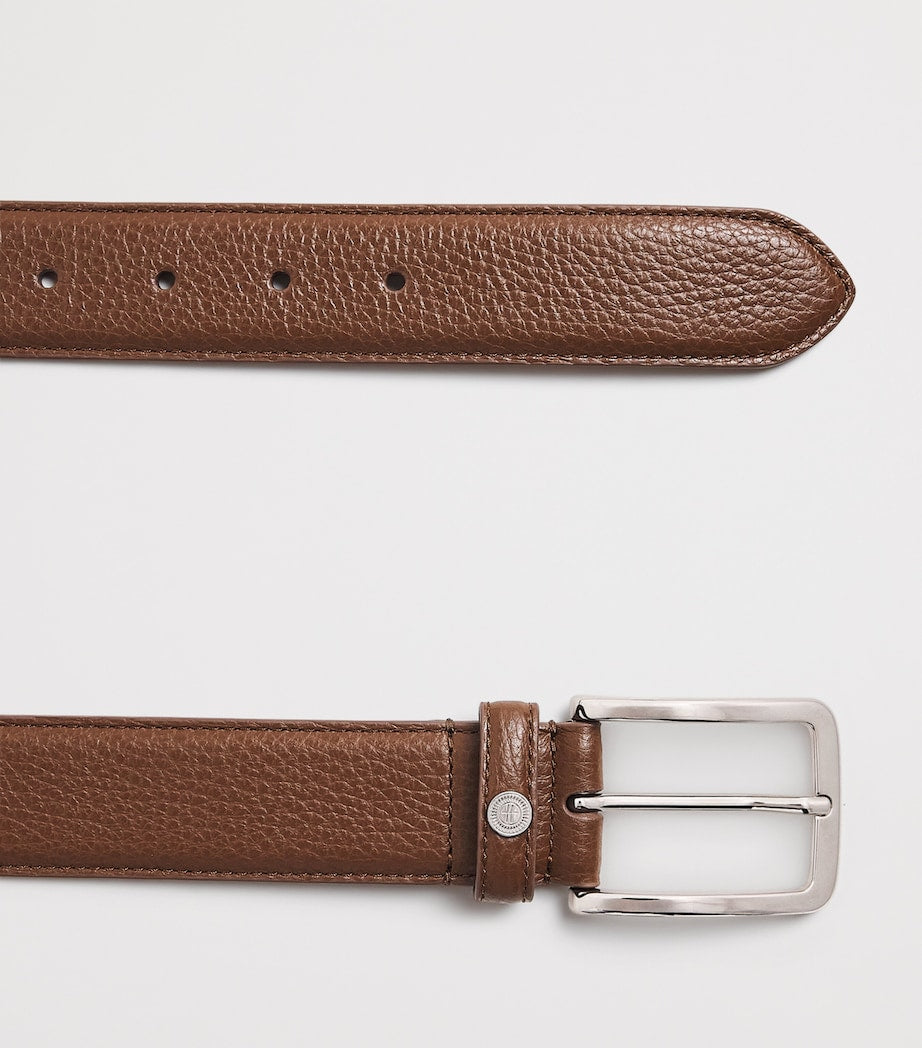 Harrods leather belt with metallic H logo, Italian craftsmanship (British brand)