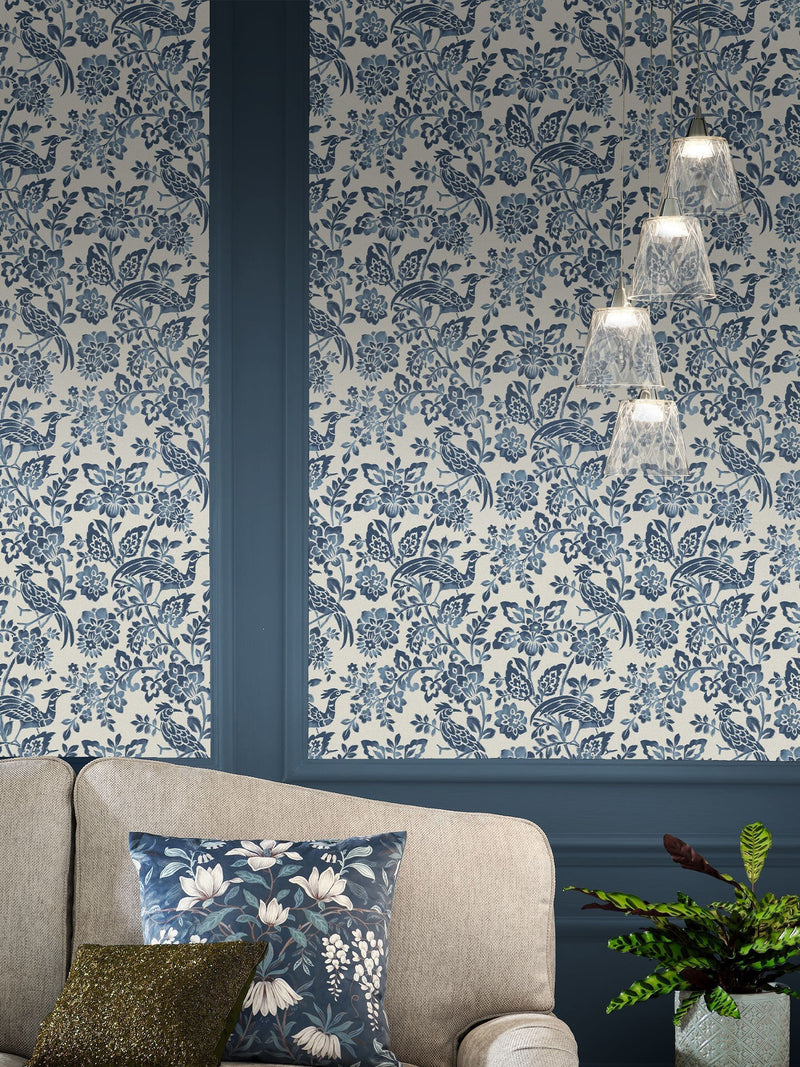 Laura Ashley Dark Seaspray Blue wallpaper 10m, UK version