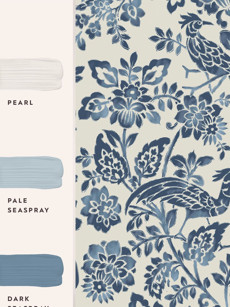 Laura Ashley Dark Seaspray Blue wallpaper 10m, UK version
