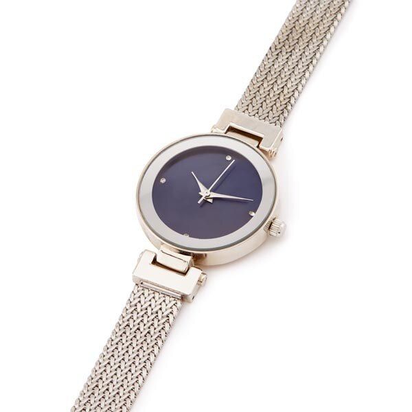 DNR Superdug Studio Silver Tone Watch with Navy Dial GOODS Superdrug   