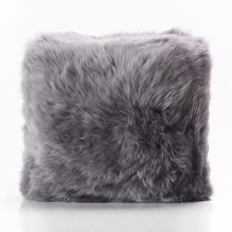 Bowron double-sided sheepskin cushion Dover Grey 35x35cm, UK version
