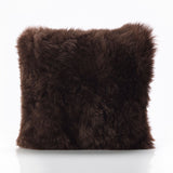 Bowron sheepskin cushion brown 35x35cm, imported from the UK