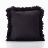 Coussin Bowron noir en peau de mouton 35x35cm, version UK