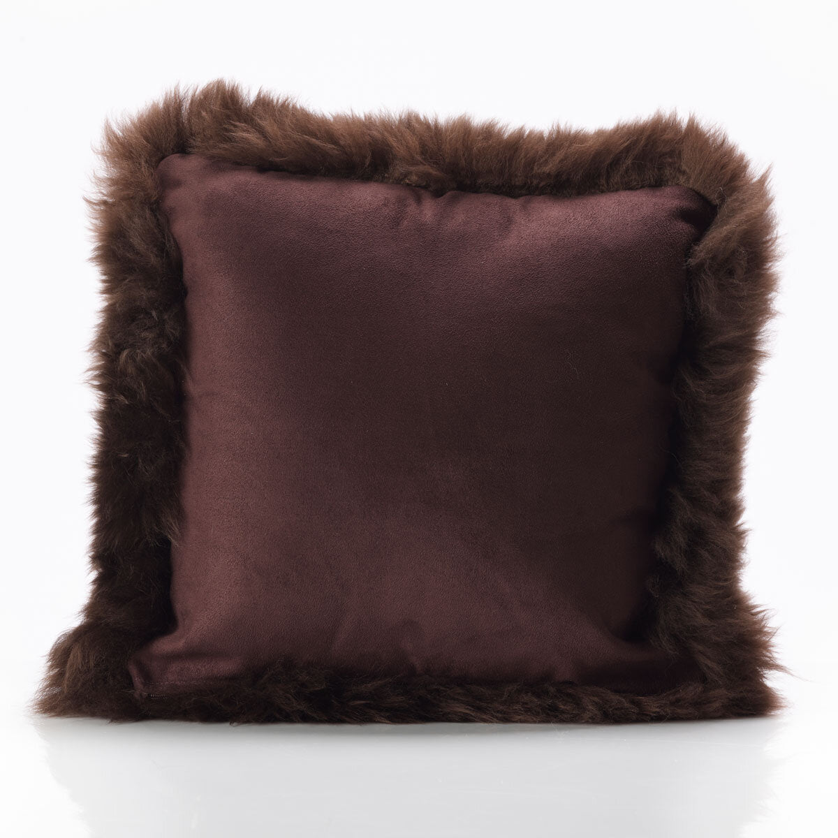 Bowron sheepskin cushion brown 35x35cm, imported from the UK