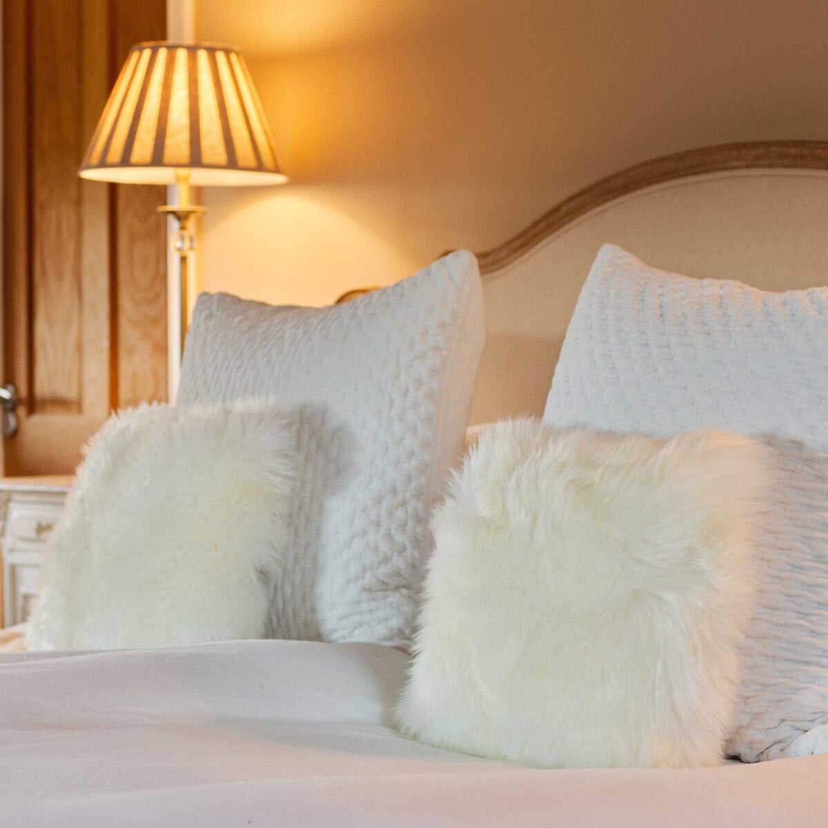 Bowron Single Sided Sheepskin Cushion in 7 Colours 35x35cm