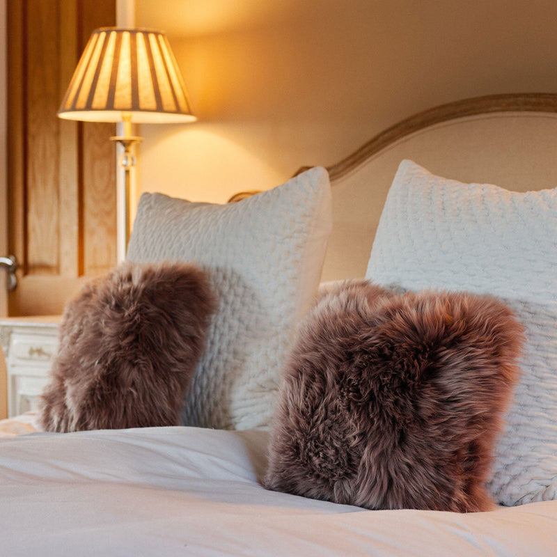 Bowron Single Sided Sheepskin Cushion in 7 Colours 35x35cm