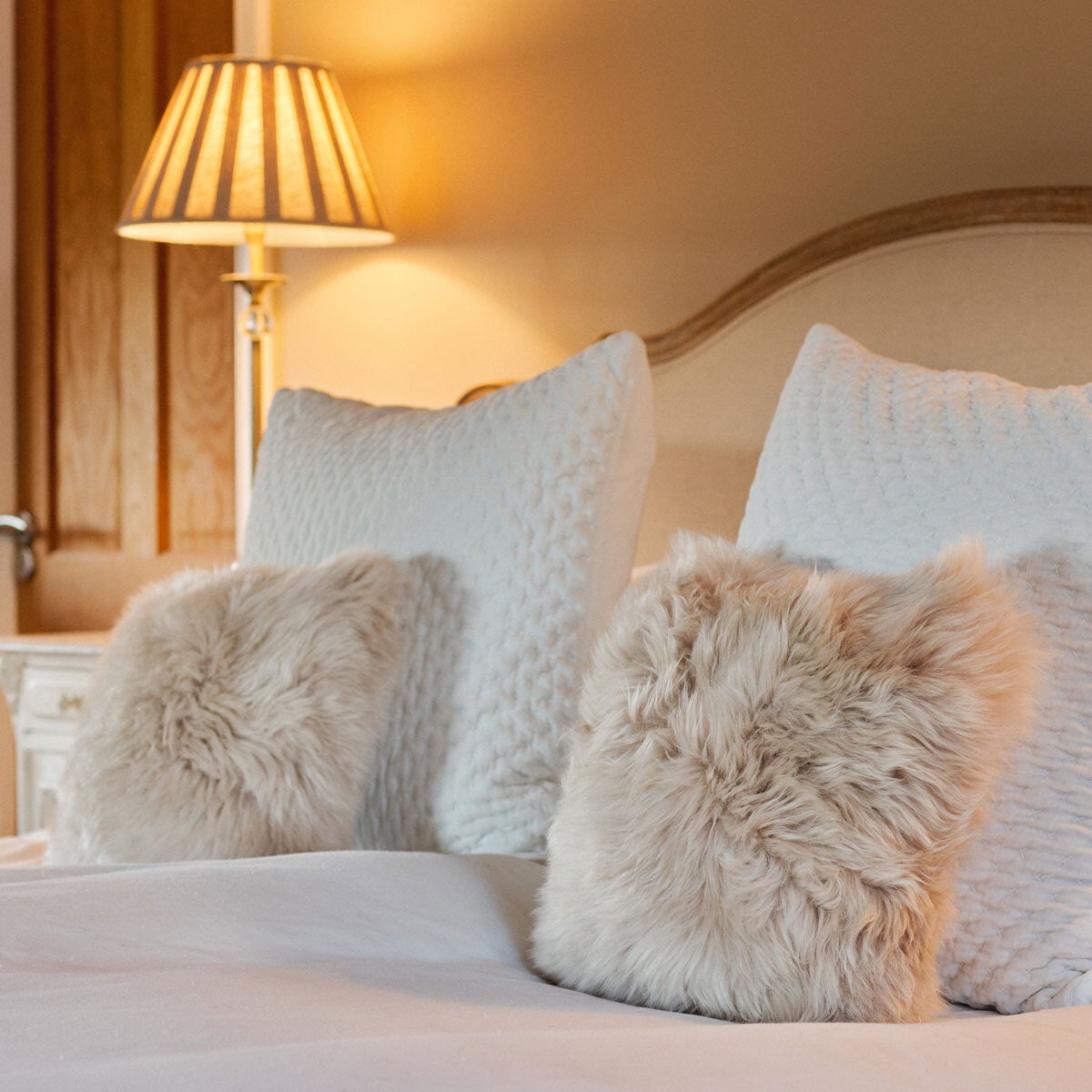 Bowron Single Sided Sheepskin Cushion in 7 Colours 35x35cm