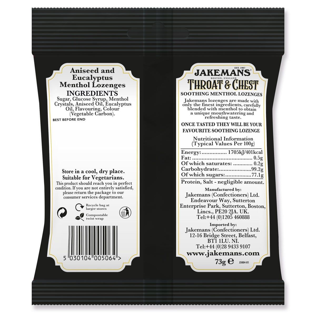 Jakemans Throat & Chest Lozenges, 12 x 73g GOODS Costco UK