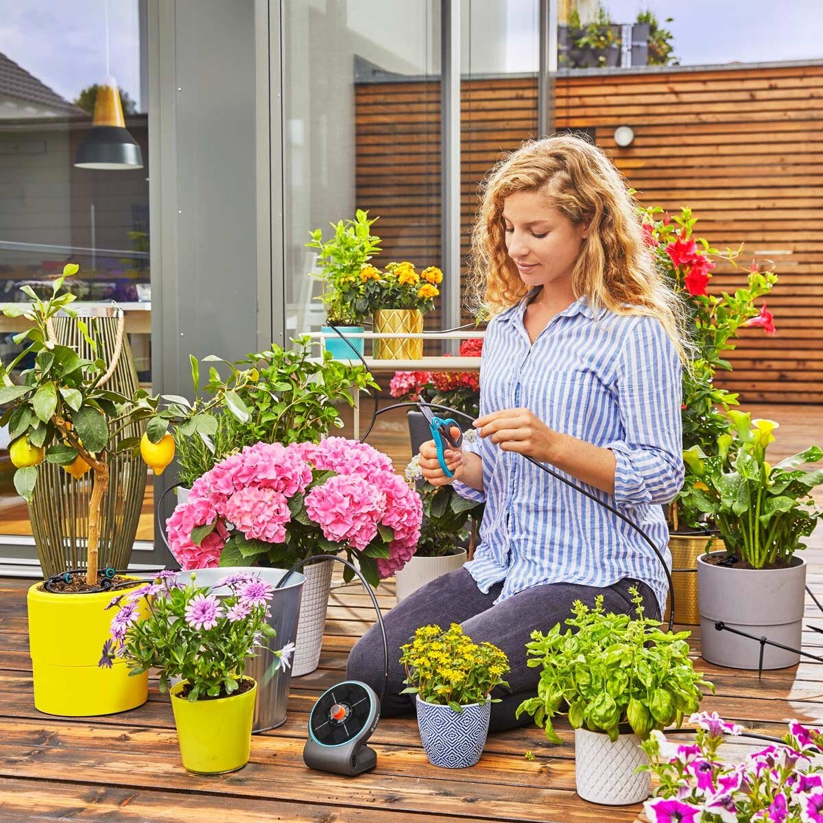 Gardena AquaBloom solar irrigation set with accessories, UK version