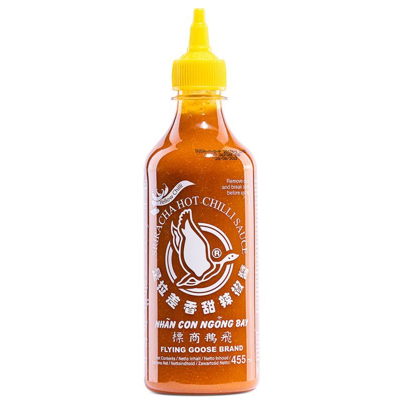 Flying Goose Sriracha yellow chilli sauce (British brand)