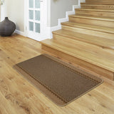 Kilkis textured brown cut pile rug 67x100cm, UK version