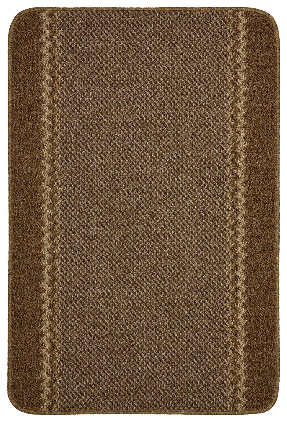 Kilkis textured brown cut pile rug 67x100cm, UK version