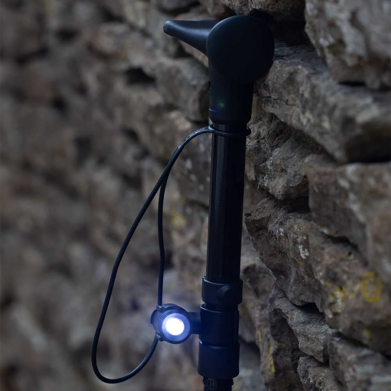 Cool Clip-On Torch LED mobility aid light for walking sticks, UK version