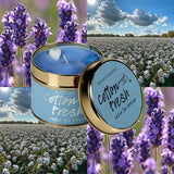 Bomb Cosmetics scented tin candle Cotton Fresh, imported from the UK