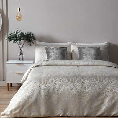Costco UK Paoletti Marble Oyster Duvet Cover Set, 3 Sizes- Buy online at McGrocer