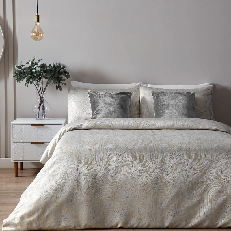 Paoletti marble oyster duvet cover set king - British product