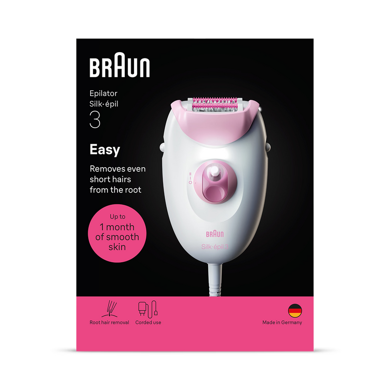 Braun Silk·épil 3 corded epilator pink, UK version
