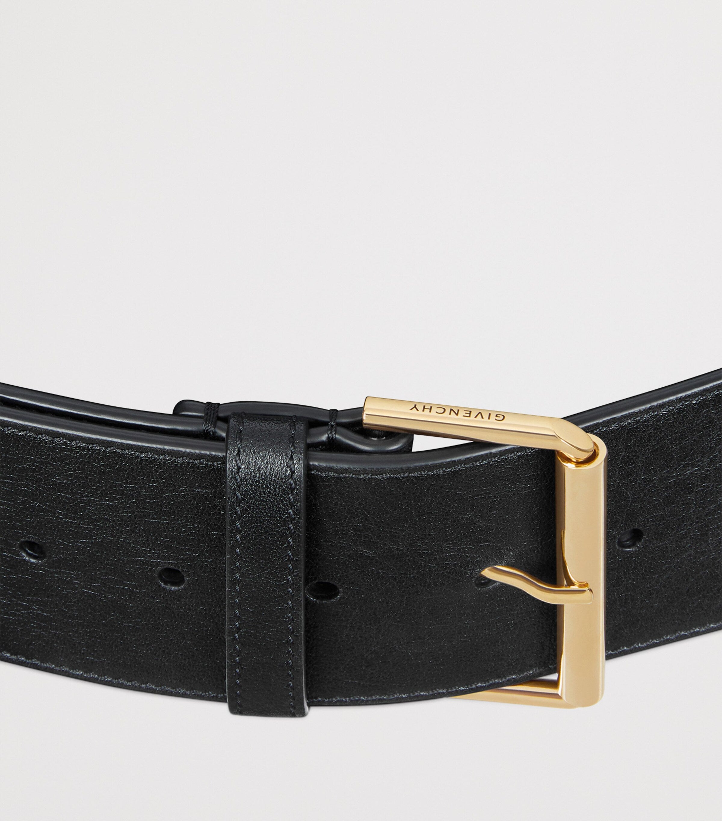Givenchy Voyou leather belt with gold-tone buckle, UK version