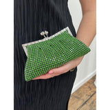 SVNX green crystal clutch bag 24x12x3cm, UK version