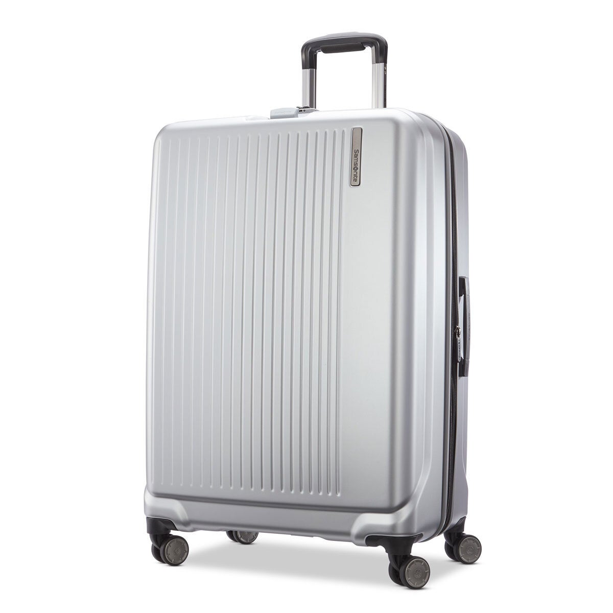 Samsonite Amplitude Large Hardside Suitcase in Silver and Navy
