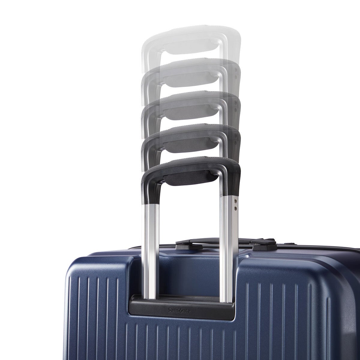 Samsonite Amplitude Large Hardside Suitcase in Silver and Navy (British brand)