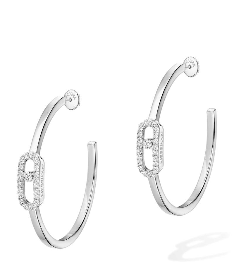 Messika Move Uno white gold hoop earrings 0.29ct diamond, UK version
