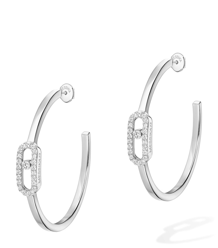 Messika Move Uno white gold hoop earrings 0.29ct diamond, UK version