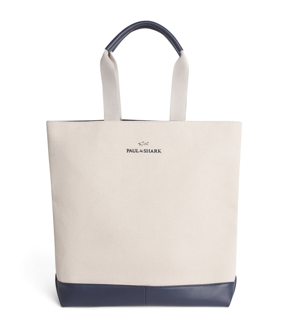 Paul & Shark cotton-blend canvas tote bag - British product