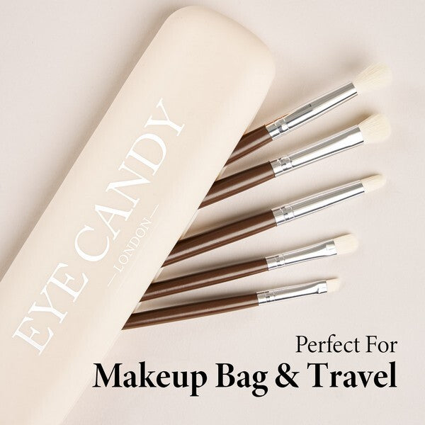Eye Candy eye brush set with silicone travel case - British product
