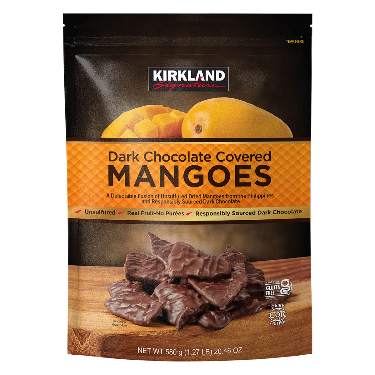 Kirkland Signature Dark Chocolate Covered Mangoes, 580g GOODS Costco UK