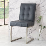 Bentley Designs dining chair mottled black faux leather, imported from the UK